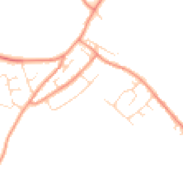 Daytime road noise heatmap for DE12 6QS