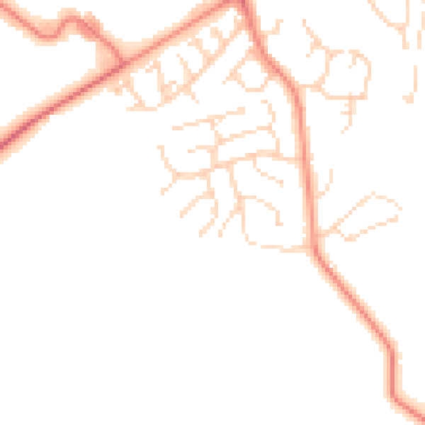 Daytime road noise heatmap for DE12 7EE
