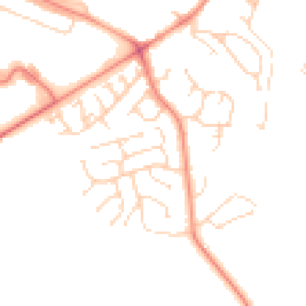 Daytime road noise heatmap for DE12 7EU