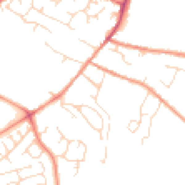 Daytime road noise heatmap for DE12 7LX