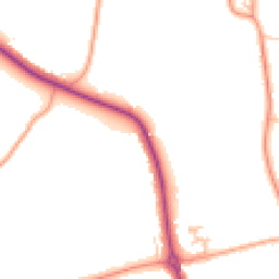 Daytime road noise heatmap for DE13 0AL
