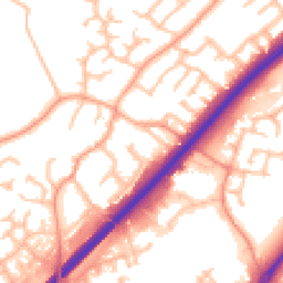 Daytime road noise heatmap for DE13 0BD