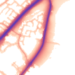 Daytime road noise heatmap for DE13 0BL