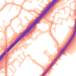 Daytime road noise heatmap for DE13 0BY