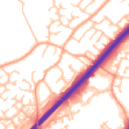 Daytime road noise heatmap for DE13 0DD