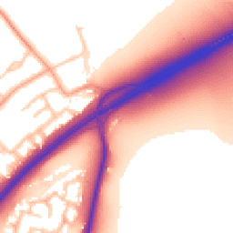 Daytime road noise heatmap for DE13 0DG