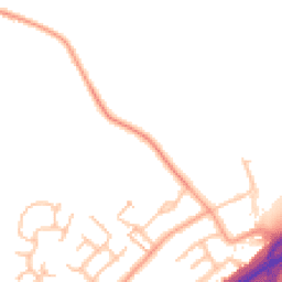 Daytime road noise heatmap for DE13 0DJ