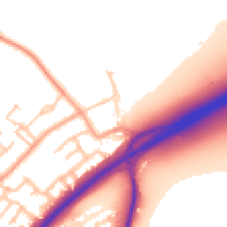 Daytime road noise heatmap for DE13 0DQ