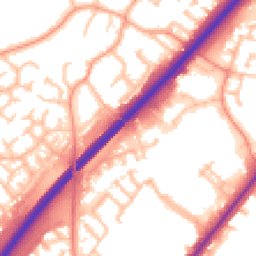 Daytime road noise heatmap for DE13 0DU