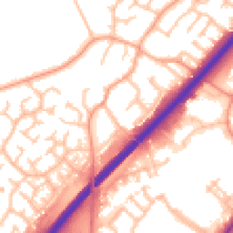 Daytime road noise heatmap for DE13 0DX