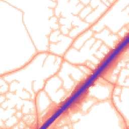 Daytime road noise heatmap for DE13 0DZ