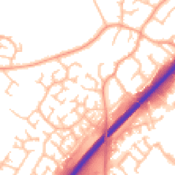 Daytime road noise heatmap for DE13 0ET