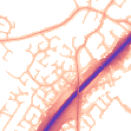 Daytime road noise heatmap for DE13 0EU
