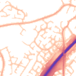 Daytime road noise heatmap for DE13 0EW