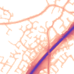 Daytime road noise heatmap for DE13 0EY
