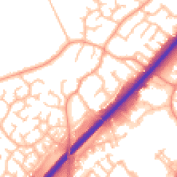 Daytime road noise heatmap for DE13 0FE