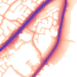 Daytime road noise heatmap for DE13 0FJ