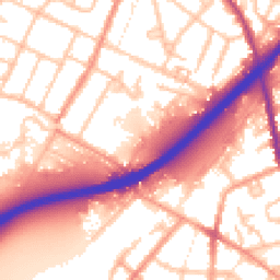 Daytime road noise heatmap for DE13 0GH