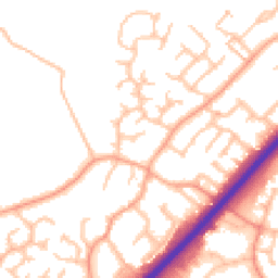 Daytime road noise heatmap for DE13 0GW