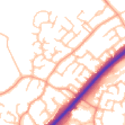 Daytime road noise heatmap for DE13 0HD