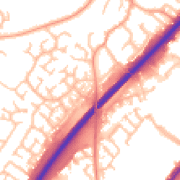 Daytime road noise heatmap for DE13 0HU