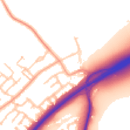 Daytime road noise heatmap for DE13 0JG