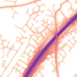 Daytime road noise heatmap for DE13 0JS
