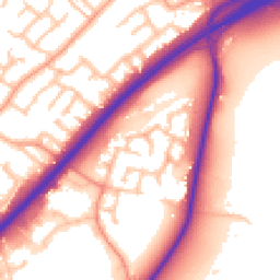 Daytime road noise heatmap for DE13 0PE