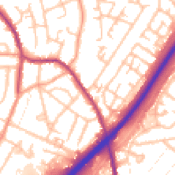 Daytime road noise heatmap for DE13 0RN