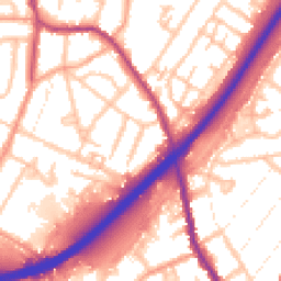 Daytime road noise heatmap for DE13 0TT