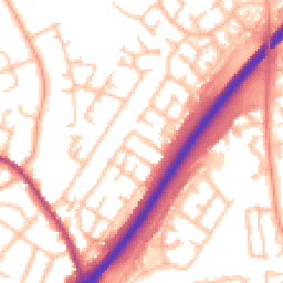 Daytime road noise heatmap for DE13 0TY