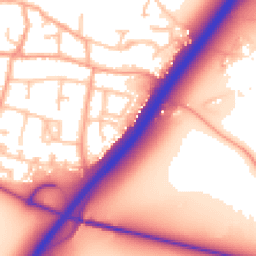 Daytime road noise heatmap for DE13 7AX