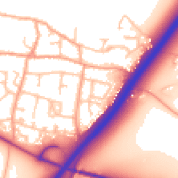 Daytime road noise heatmap for DE13 7AZ