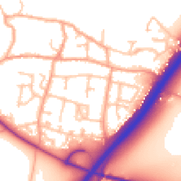 Daytime road noise heatmap for DE13 7EF