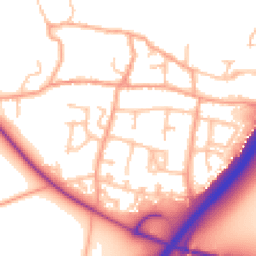 Daytime road noise heatmap for DE13 7ER