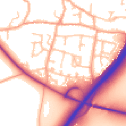 Daytime road noise heatmap for DE13 7ES