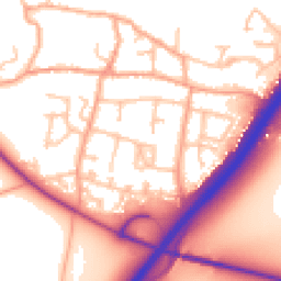 Daytime road noise heatmap for DE13 7ET