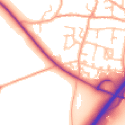 Daytime road noise heatmap for DE13 7EW