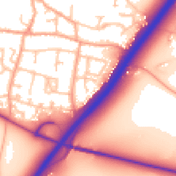 Daytime road noise heatmap for DE13 7EY