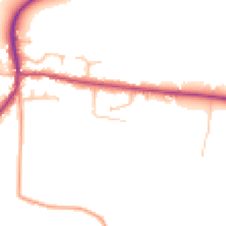 Daytime road noise heatmap for DE13 7HJ