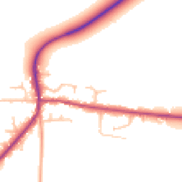 Daytime road noise heatmap for DE13 7HT
