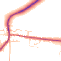 Daytime road noise heatmap for DE13 7HU