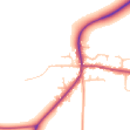 Daytime road noise heatmap for DE13 7HZ