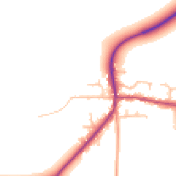 Daytime road noise heatmap for DE13 7JH