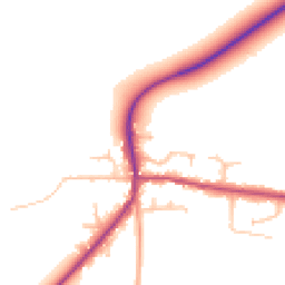 Daytime road noise heatmap for DE13 7JL