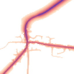 Daytime road noise heatmap for DE13 7JP