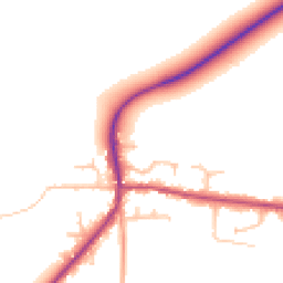 Daytime road noise heatmap for DE13 7JZ