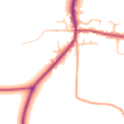 Daytime road noise heatmap for DE13 7LA