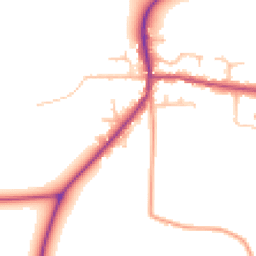 Daytime road noise heatmap for DE13 7LD