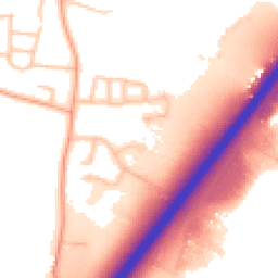 Daytime road noise heatmap for DE13 8HJ